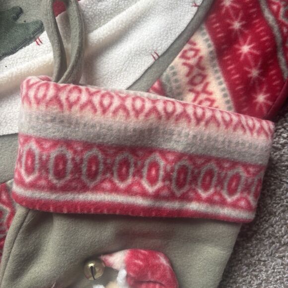 Rustic Christmas Tree Skirt & Stockings Set Felt Applique Santa Winter FairIsle - Picture 7 of 14